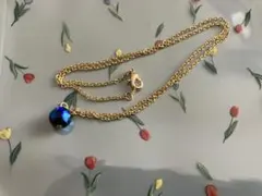 青色ボール型ペンダントネックレス