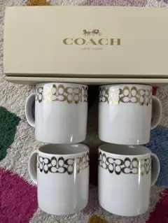 COACH ゴールド装飾 マグカップ 4個セット