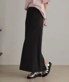 ローリーズファーム　カットリブタイトスカート　ブラック