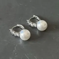 【パールピアス】ワンタッチピアス/キラキラ/シルバー