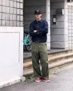 ふ*お様 avirex オリーブグリーン カーゴパンツ 4ポケット