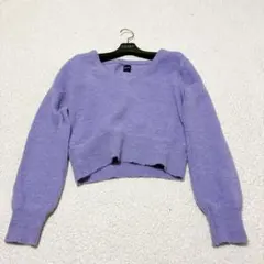 美品⭐︎【DRWCYS】ショートニット (1) パープル Vネック アルパカ混のサムネイル