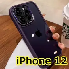 高品質！　iPhone12 ケース　金属カメラカバー　耐衝撃　パープル 03