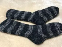 グレー系ストライプソックス　メンズ