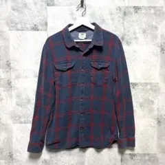 VANS ネルシャツ 赤×紺 Lサイズ インド製