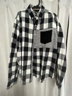 BEAMS HEART ビームスハート 長袖シャツ チェック柄 白黒