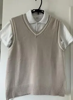 ベージュ ベスト1枚　ポロシャツ2枚　高校生