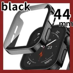 アップルウォッチ44mm保護カバーブラックAppleWatch強化フィルム