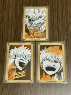 僕のヒーローアカデミア原画展 箔押しクリアカード 爆豪勝己 3種セットまとめ売り