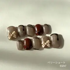 【現品】ネイルチップ　ハンドメイド　バレンタイン　チョコ　ハート　マグネット