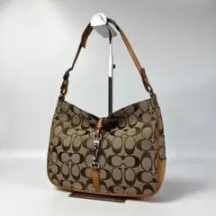 コーチ シグネチャー ワンショルダーバッグ スエード キャンバス