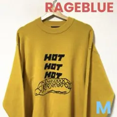 RAGEBLUE レイジブルー ホットドッグ ニット セーター マスタード M