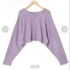 Wcloset 7Gニットショートクルーカーディガン　２WAY 差し色　ウール混