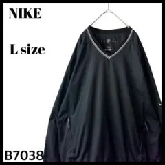 ナイキ ラインデザイン 袖ロゴ Vネックプルオーバー ジャケット ブラック L