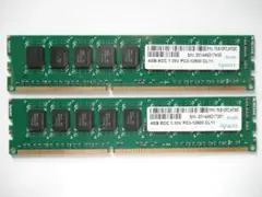 Apacer PC3-12800E ECC U-DIMM 4GB x2枚