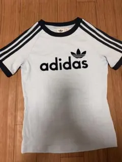 adidas 半袖Tシャツ ストライプ柄 トレフォイルロゴ - メルカリ