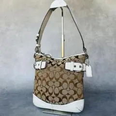 COACH Soho Signature Shoulder Bag White