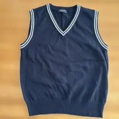 COMME CA ISM ネイビー Vネックベスト　150