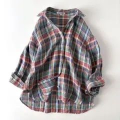 美品♡　23区　LIBECO　最高級リネンシャツ　2WAY　チェック　麻100%のサムネイル
