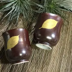★新品　京焼清水焼　　楳鳳作　夫婦湯呑み　金彩　伝統工芸品