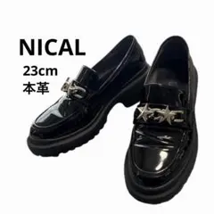 NICAL スターモチーフ　ローファー 黒　23cm 本革　レディース　Y2Kのサムネイル