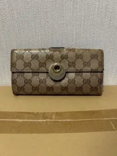 GUCCI GGキャンバス プレート 長財布 Wallet 112715 - メルカリ