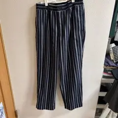 GU ストライプパンツ ネイビー メンズ