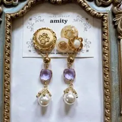 《2way》ヴィンテージボタンピアス・イヤリング