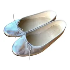 CORSO ROMA 9 バレエシューズ シルバー38/24cm フラット 本革