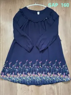 【美品】GAP ネイビー花柄ワンピース　160