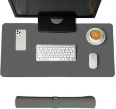 Senteria デスクマット PU レザー ダークグレー オフィスデスクマット