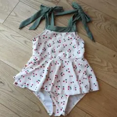 チェリー柄フリル付きベビー水着