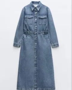 ZARA デニムシャツワンピース 長袖