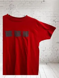 【フォロー割引有り】【古着】ロゴ入りTシャツ(赤) Mサイズ