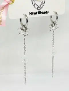 天然石水晶ピアス