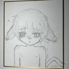 手書き色紙ケモ耳