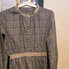 As know as plus チェック柄長袖マキシワンピース