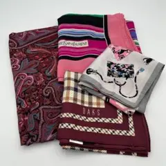 イヴ・サンローラン DAKS ピンク系 スカーフ 4枚セット
