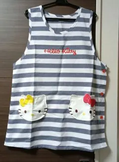 ハローキティ ストライプエプロン M-L