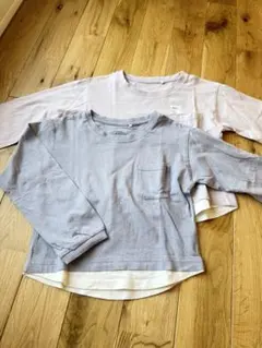 【2枚セット】長袖カットソー くすみカラー2枚セット