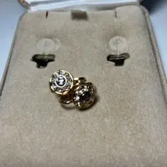 NINA RICCI ゴールド クリスタル フープイヤリング