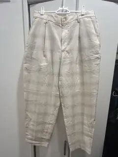 GU チェックパンツ　ホワイト　M