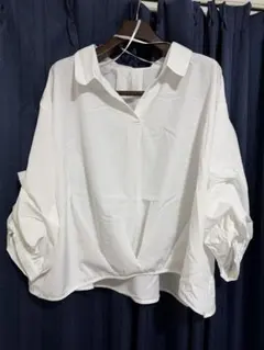 8Lバルーンスリーブ ホワイトシャツ
