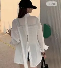 aimoha シアー バックスリットシャツのサムネイル