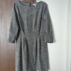H&M 七分袖　ワンピース　チェック柄