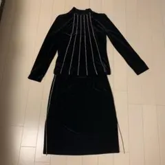 チャイナドレス改良版 ブラック ベルベット 13号