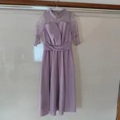 ラベンダー パーティードレス ウエストリボン
