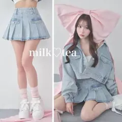 新品タグ付 ダーリッチ ラインストーンデニムセットアップ デニムミニスカート