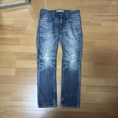 ダメージ加工 ダークブルー デニムジーンズ