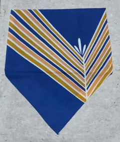 ストライプ風呂敷 青・オレンジ ナイロン100% 72×69cm